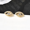 Eye Brass Micro Pave Clear Cubic Zirconia Stud Earrings EJEW-A135-01G-1
