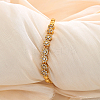 Brass Micro Pave Clear Cubic Zirconia Link Chain Bracelets for Women HV4092-1