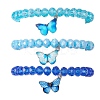 Electroplated Faceted Rondelle Glass Beaded Stretch Bracelet Sets BJEW-JB10482-1