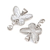 Brass Micro Clear Cubic Zirconia Peg Bails Pin Pendants KK-CBA6A75-51B-P-2