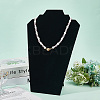 2-Slot Paperboard Covered with Lint Cloth Slant Back Bust Shaped Necklace Display Stands NDIS-WH20015-02A-7