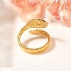 201 Stainless Steel Enamel Snake Open Cuff Ring for Women LS-RJEW-A053-05G-02-2