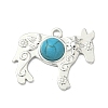 304 Stainless Steel with Dyed Synthetic Turquoise Pendants STAS-G374-05S-03-1