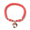 4Pcs 4 Styles Handmade Polymer Clay Beaded Stretch Bracelets BJEW-JB10416-3
