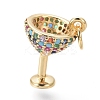 Brass Micro Pave Cubic Zirconia Charms ZIRC-I032-31G-1