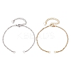 2Pcs 2 Colors 304 Stainless Steel Singapore Chain Bracelet Making AJEW-JB01306-1