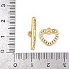 Heart Brass Micro Pave Clear Cubic Zirconia Toggle Clasps KK-G548-37G-4