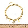 Brass Micro Pave Cubic Zirconia Multi-strand Charm Bracelets BJEW-U020-15G-5