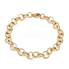 Fashionable 304 Stainless Steel Engraved Bubbles Cable Chain Bracelets STAS-A028-B087G-1