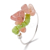 Natural South Red Agate Chip Finger Rings RJEW-TA00125-1