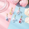 5Pcs Angel Glass & Acrylic Pendant Decorations HJEW-JM04180-01-1