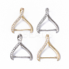 4Pcs 2 Colors Rack Plating Brass Micro Pave Cubic Zirconia Ice Pick Pinch Bails KK-YW0003-44C-1