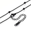Ion Plating(IP) 304 Stainless Steel Satellite Chain Necklace for Men Women NJEW-E076-01EB-2