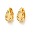 Brass Micro Pave Clear Cubic Zirconia Hoop Earrings for Women EJEW-K286-01G-1