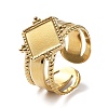 Adjustable 304 Stainless Steel Open Cuff Ring Findings STAS-K263-02G-1