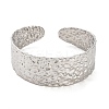 Non-Tarnish 304 Stainless Steel Textured Flat Cuff Bangles LS-BJEW-G694-04P-2