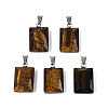 Natural Tiger Eye Pendants G-N349-17P-01-1