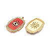 Ion Plating(IP) 304 Stainless Steel Evil Eye Enamel Pendants STAS-N107-04A-G-2