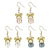 3 Pairs 3 Colors Alloy & Glass Dangle Earrings EJEW-JE06361-2