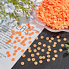 10 Strands Flat Round Handmade Polymer Clay Beads CLAY-PH0001-44P-4