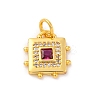 Brass Micro Pave Cubic Zirconia Charms KK-U033-02M-2