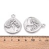 304 Stainless Steel Teardrop with Tree of Life Pendants STAS-T067-35P-3