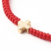 Cross Brass Beads Adjustable Nylon Thread Cord Bracelets BJEW-JB06396-6