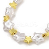 Rack Plating Brass & ABS Plastic Pearl Beads Star Beaded Necklaces for Women NJEW-C059-19G-2