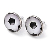 Sport Balls Glass & 304 Stainless Steel Stud Earrings for Women EJEW-H005-01P-01-1