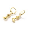 Brass Clear Cubic Zirconia Hoop Earrings EJEW-M045-01B-2