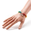 Cute Rainbow Alloy Enamel Charm Bracelet for Kid BJEW-JB06779-3
