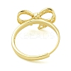 Bowknot Brass Adjustable Rings for Women RJEW-M016-09G-4