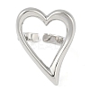 Hollow Heart Brass Open Cuff Ring RJEW-Q819-29P-2