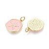 Brass Enamel Pendants KK-T080-66G-2