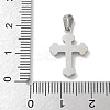 304 Stainless Steel Micro Pave Cubic Zirconia Pendants STAS-Z107-08P-11-3