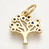 Brass Micro Pave Cubic Zirconia Charms ZIRC-S061-56G-2