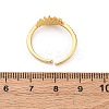 Brass Micro Pave Cubic Zirconia Shell Cuff Rings KK-D363-24C-G-3