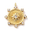 Eco-Friendly Brass Micro Pave Clear Cubic Zirconia Pendants ZIRC-C027-06G-01-RS-1