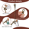 Glass Bottle and Alloy Key Pendant Decoration HJEW-PH01930-4