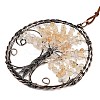 Brass & Natural Yellow Quartz Chips Pendant Decorations HJEW-Z007-05R-08-2