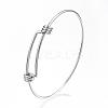 Adjustable 304 Stainless Steel Expandable Bangle Making BJEW-G546-01P-1