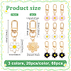 60Pcs 3 Colors Zinc Alloy Enamel Flower Pendant Decorations HJEW-TW0001-01-2