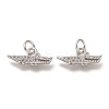 Brass Micro Pave Clear Cubic Zirconia Charms ZIRC-B002-53P-1