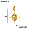 304 Stainless Steel Cubic Zirconia Pendants STAS-OY007-74G-3