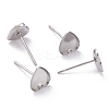 Non-Tarnish 304 Stainless Steel Stud Earring Settings LS-X-STAS-J032-13-1