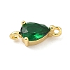 Brass Pave Cubic Zirconia Connector Charms KK-Z120-31G-01-2