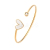 201 Stainless Steel Enamel Cuff Bangles for Women BJEW-F492-01G-01-1