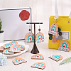 2 Bags Single Face Printed Wood Pendants WOOD-SC0001-57-4