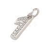 Brass Micro Pave Clear Cubic Zirconia Charms KK-G544-04P-3
