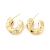 Cubic Zirconia C-shap Stud Earrings EJEW-P213-02G-02-1